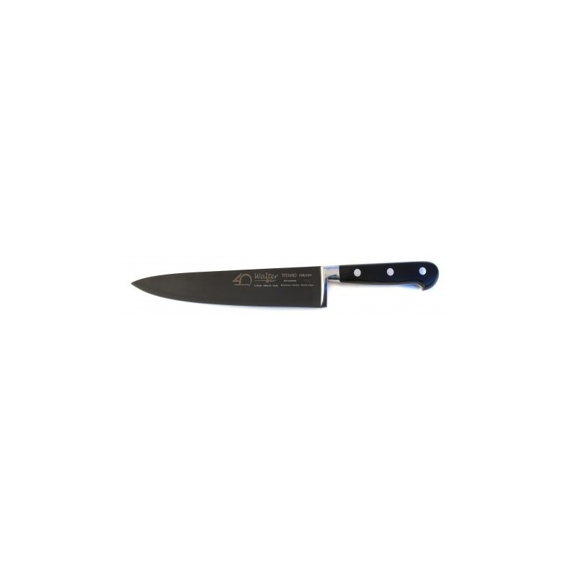 CUCHILLO COCINERO FORJADO 20 CM. TITANIO NEGRO