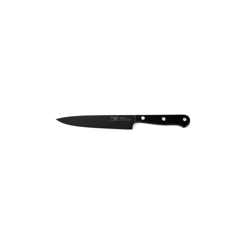 CUCHILLO CEBOLLERO 17 CM. TITANIO NEGRO UNA PIEZA