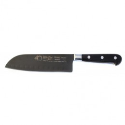 CUCHILLO SANTOKU FORJADO 17,5 CM. TITANIO NEGRO GS