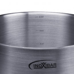 OLLA ALTA INDUSTRIAL CON TAPA INOX 21% 50 CM.