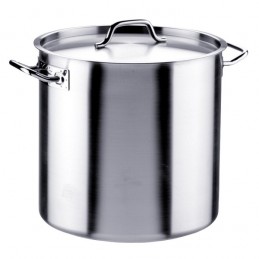 OLLA ALTA INDUSTRIAL CON TAPA INOX 21% 24 CM.