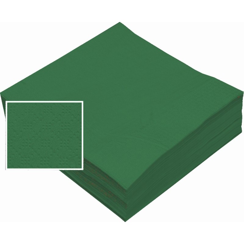 SERVILLETAS 40X40 2C VERDE OSCURO 2400 UNIDADES