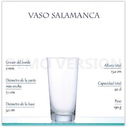 VASO CERVEZA SALAMANCA 40 CL. CAJA 6 UNIDADES