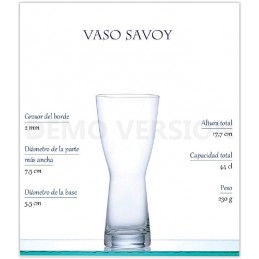 VASO CERVEZA SAVOY 45 CL. CAJA 6 UNIDADES