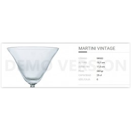 COPA COCTEL MARTINI VINTAGE 17 CL. CAJA 6 UNIDADES