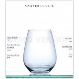 VASO COCTEL IBIZA 40 CL. CAJA 6 UNIDADES
