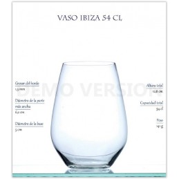 VASO COCTEL IBIZA 54 CL. CAJA 6 UNIDADES