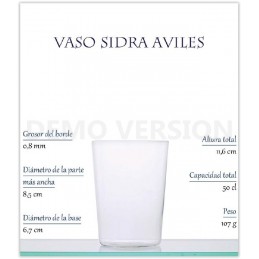 VASO SIDRA AVILES 50 CL. CAJA 6 UNIDADES