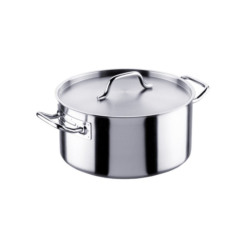 CACEROLA ALTA INDUSTRIAL CON TAPA INOX 21% 50 CM.